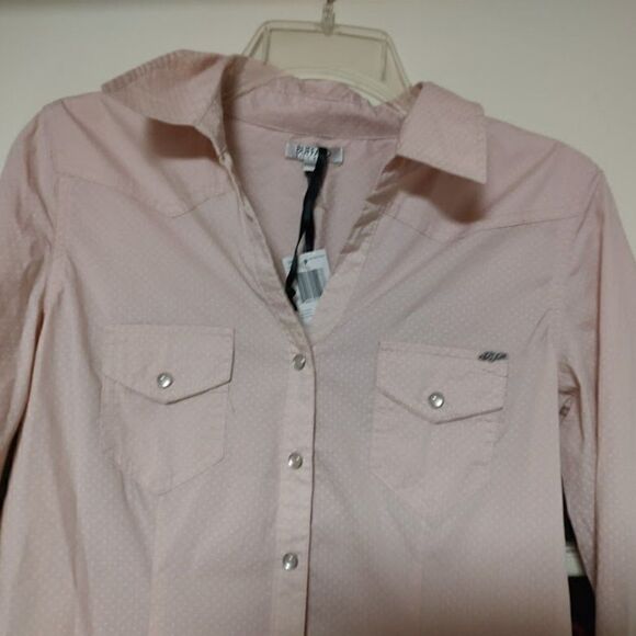 New Buffalo David Bitton Trixie Powder Pink Dusk  Long Sleeve Shirt Women's M - Picture 2 of 2